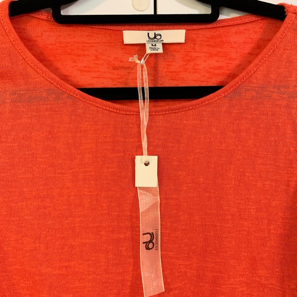 YA Los Angeles ruffled long sleeve top in orange  NWT - Picture 2 of 6